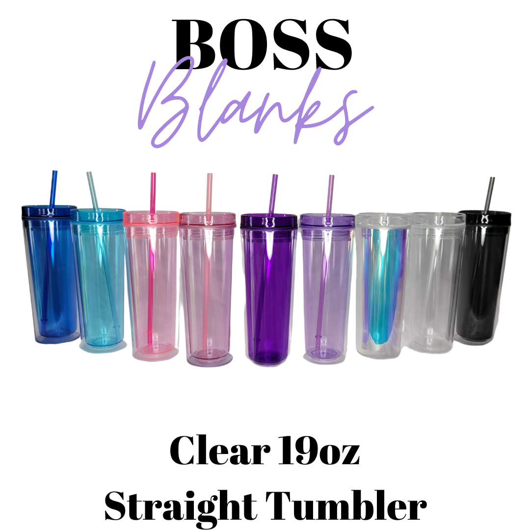 19oz Pastel Clear Straight Acrylic Tumbler