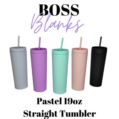 19oz Pastel Straight Acrylic Tumbler