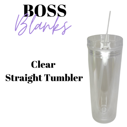 19oz Pastel Clear Straight Acrylic Tumbler