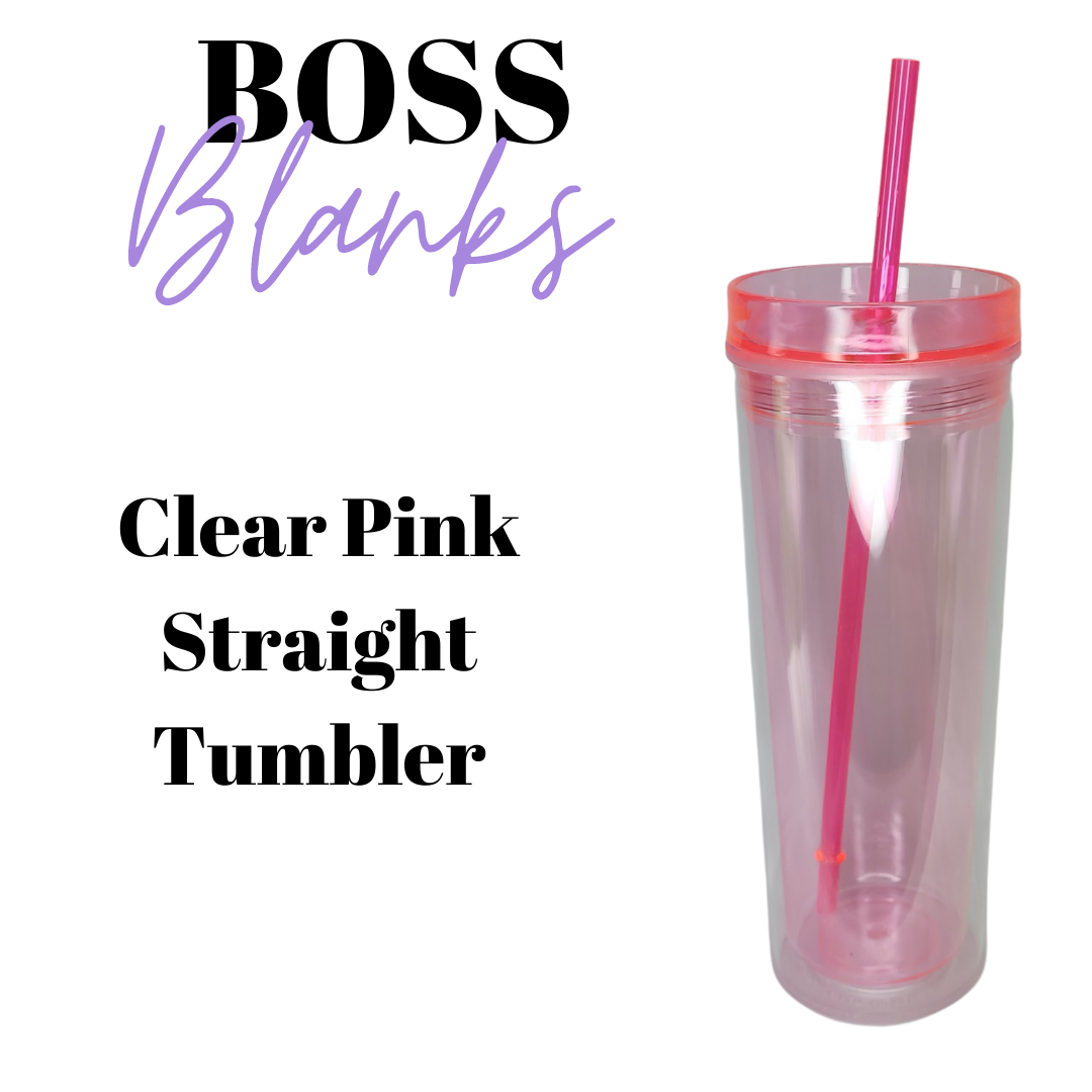 19oz Pastel Clear Straight Acrylic Tumbler