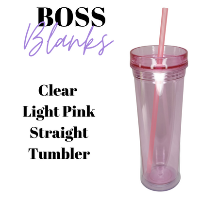 19oz Pastel Clear Straight Acrylic Tumbler